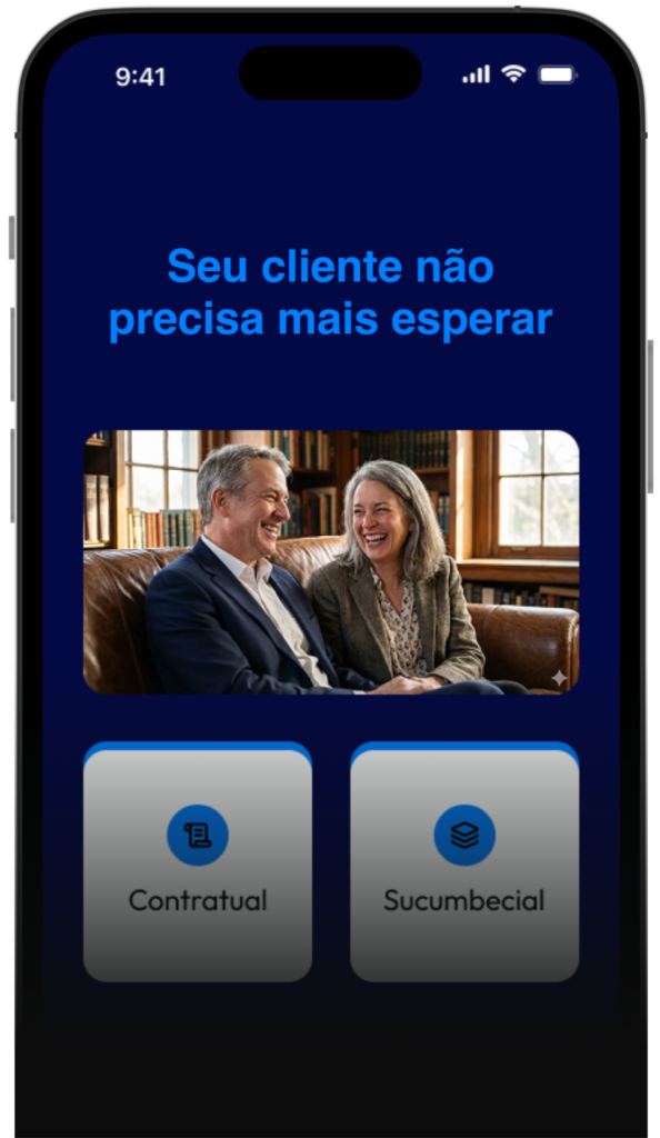 Celular ilustrando conexão entre advogado e clientes